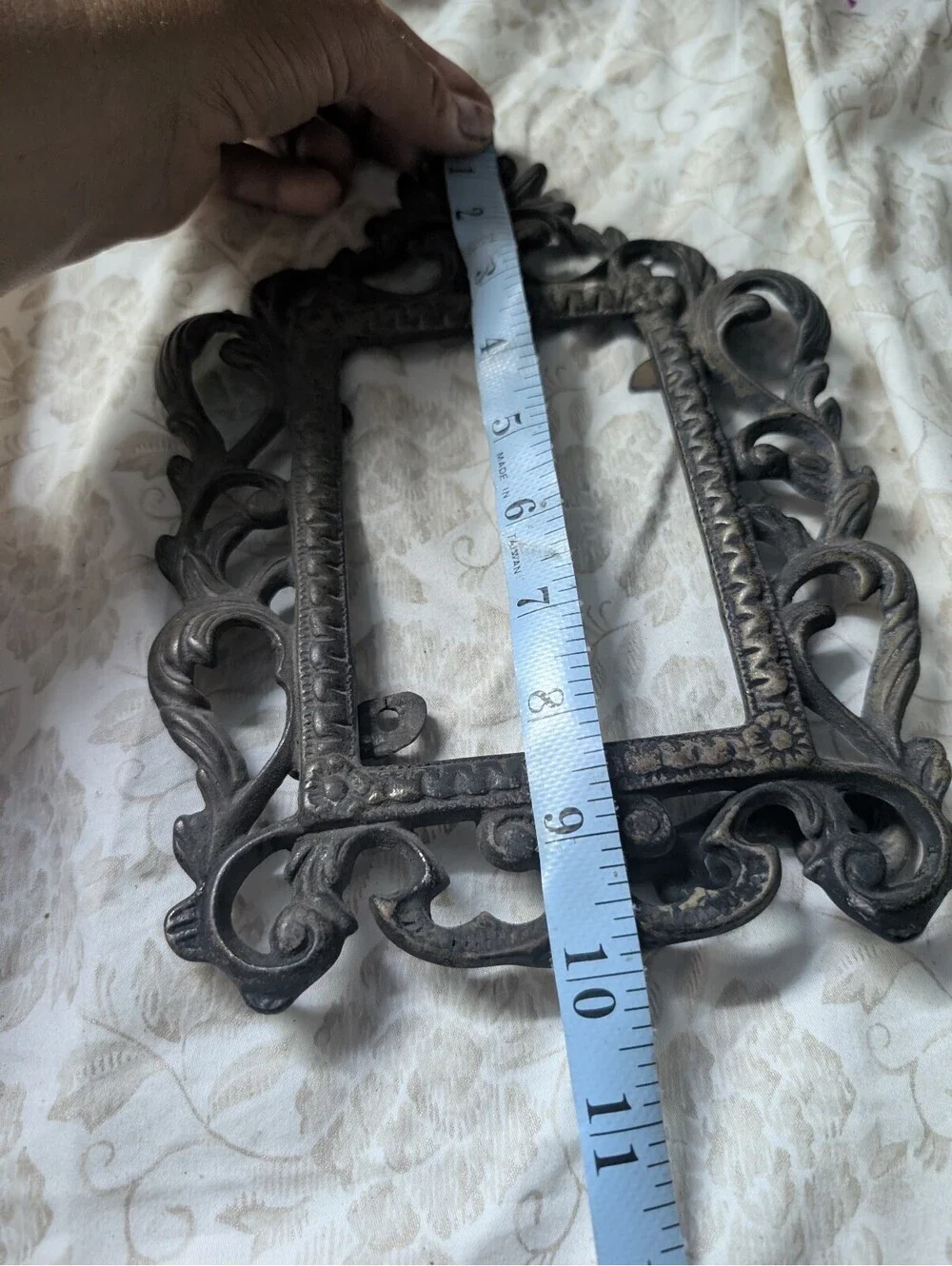 Ornate Vintage Black Cast Iron Decorative Frame